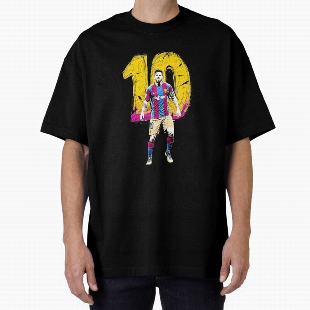 Messi sticker Oversized T-Shirt Live for the Drama of Match Day Hype around FIFA World Cup 2026 USA Canada Mexico, Haaland, England and Germany, Football Passion, Legendary Performances, Festival Vibes and Supporter Community; Perfect for Fans,