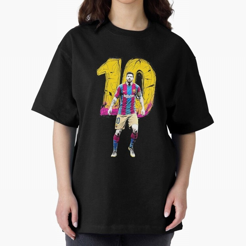 Messi sticker Oversized T-Shirt Live for the Drama of Match Day Hype around FIFA World Cup 2026 USA Canada Mexico, Haaland, England and Germany, Football Passion, Legendary Performances, Festival Vibes and Supporter Community; Perfect for Fans,