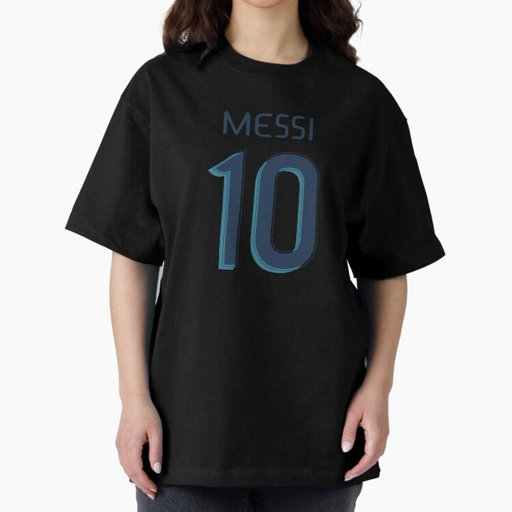 Messi 10 Oversized T-Shirt Capture Stadium Memories from FIFA World Cup 2026 Group Stage Spirit, Centered on Argentina and Brazil, Messi, Global Supporter Spirit, Legendary Goals, National Colors and Tournament Celebration; Perfect for People Who
