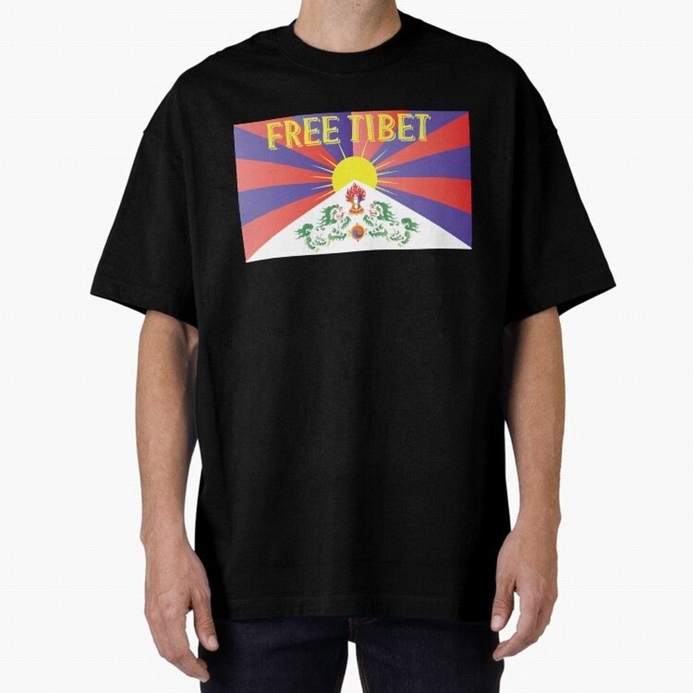 Free Tibet Movement Oversized T-Shirt Wear the Spirit of FIFA World Cup 2026 Driven by Messi and Cristiano Ronaldo, England, France and Netherlands Energy, Football History, Final Match Energy, Crowd Noise and Once in a Lifetime Moments; Ideal for
