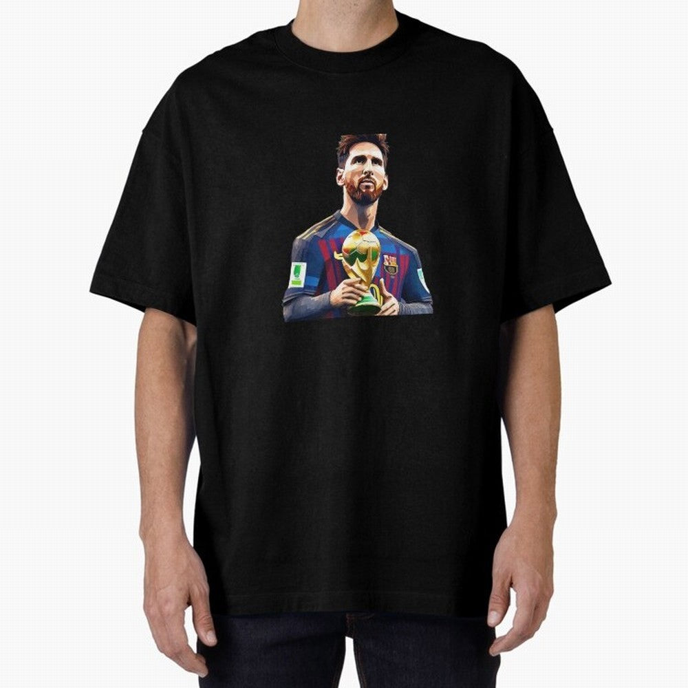 Messi World Cup with Barcelona Jersey Art Gift Classic T-Shirt Capture Stadium Memories from the FIFA World Cup 2026 Group Stage Journey through Messi and Cristiano Ronaldo Highlights, Spain Pride, Retro Football Energy, Iconic Rivalries, Trophy