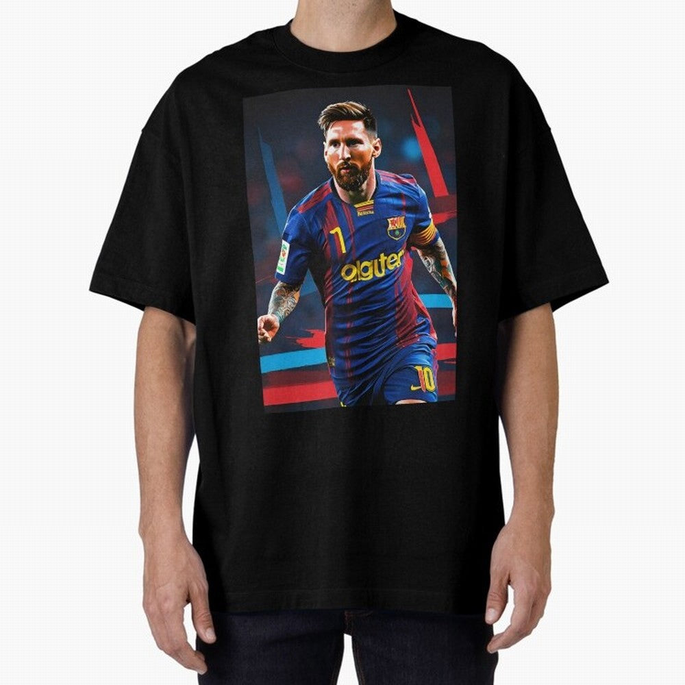 Messi.fcb Oversized T-Shirt Make Every Kick Count in Global Football Passion for FIFA World Cup 2026 Group Stage, Made for Messi and Cristiano Ronaldo, England, France and Netherlands, Fan Favorite Moments, National Team Passion, Big Match Drama