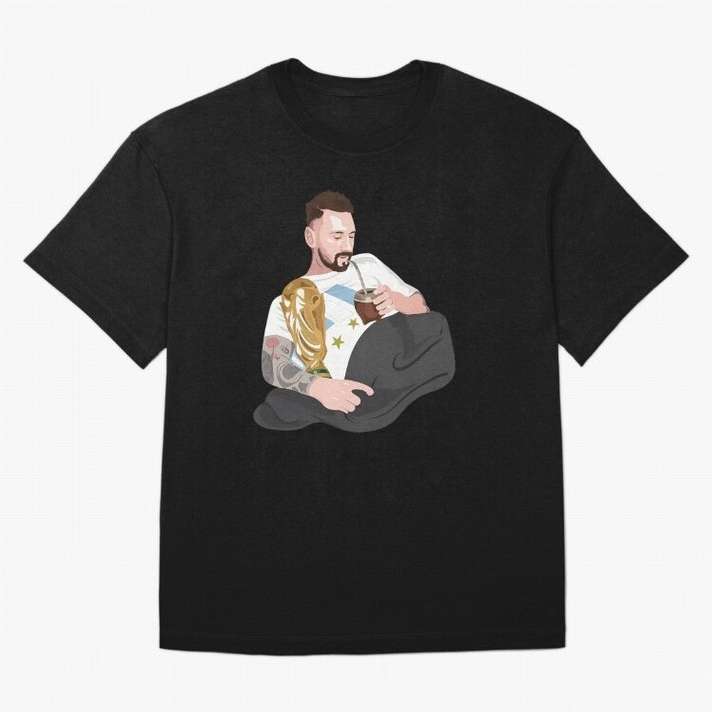 Messi with the World Cup and drinking mate Classic T-Shirt Enjoy the Biggest Football Party of FIFA World Cup 2026 Group Stage for Fans of Messi, Neymar and Mbappe and Spain and Netherlands, Bringing Classic Soccer Heritage, Championship Pressure,