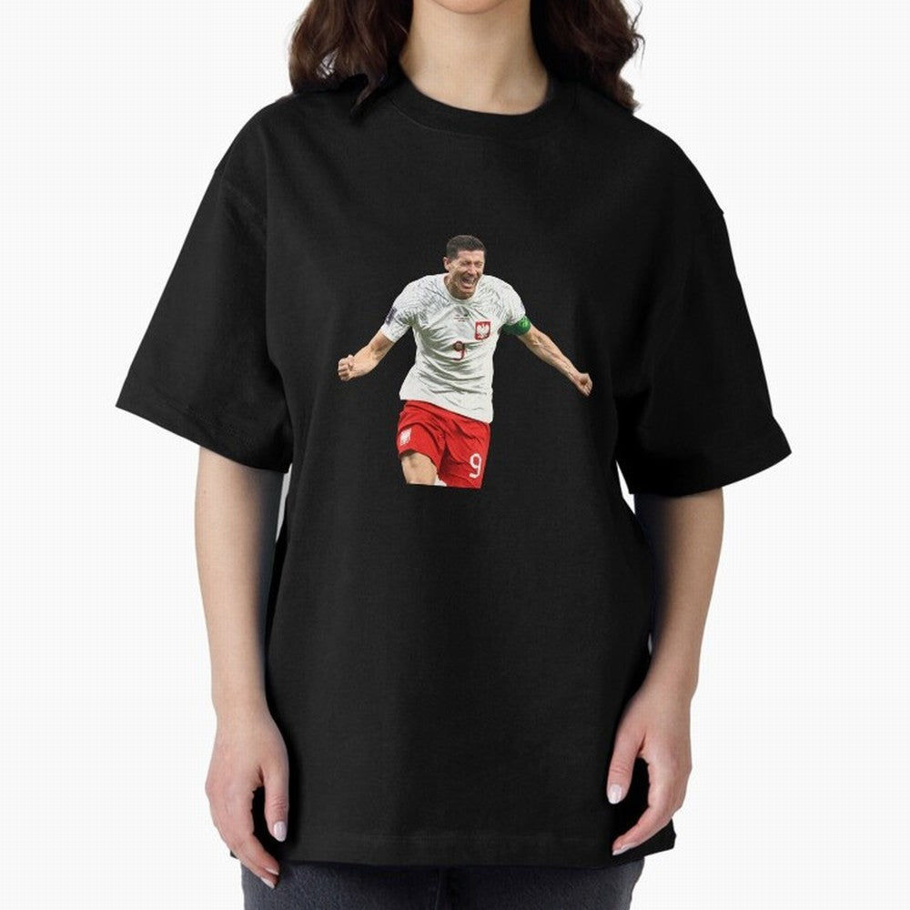 Robert Lewandowski Oversized T-Shirt Celebrate Fan Favorites in FIFA World Cup 2026 Group Stage for Fans of Cristiano Ronaldo and Argentina and Brazil, Bringing Stadium Chants, National Pride, Trophy Dreams and Unforgettable Football Memories; Made