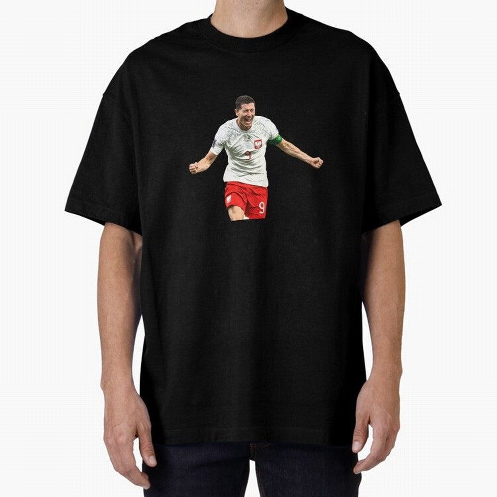 Robert Lewandowski Oversized T-Shirt Celebrate Fan Favorites in FIFA World Cup 2026 Group Stage for Fans of Cristiano Ronaldo and Argentina and Brazil, Bringing Stadium Chants, National Pride, Trophy Dreams and Unforgettable Football Memories; Made
