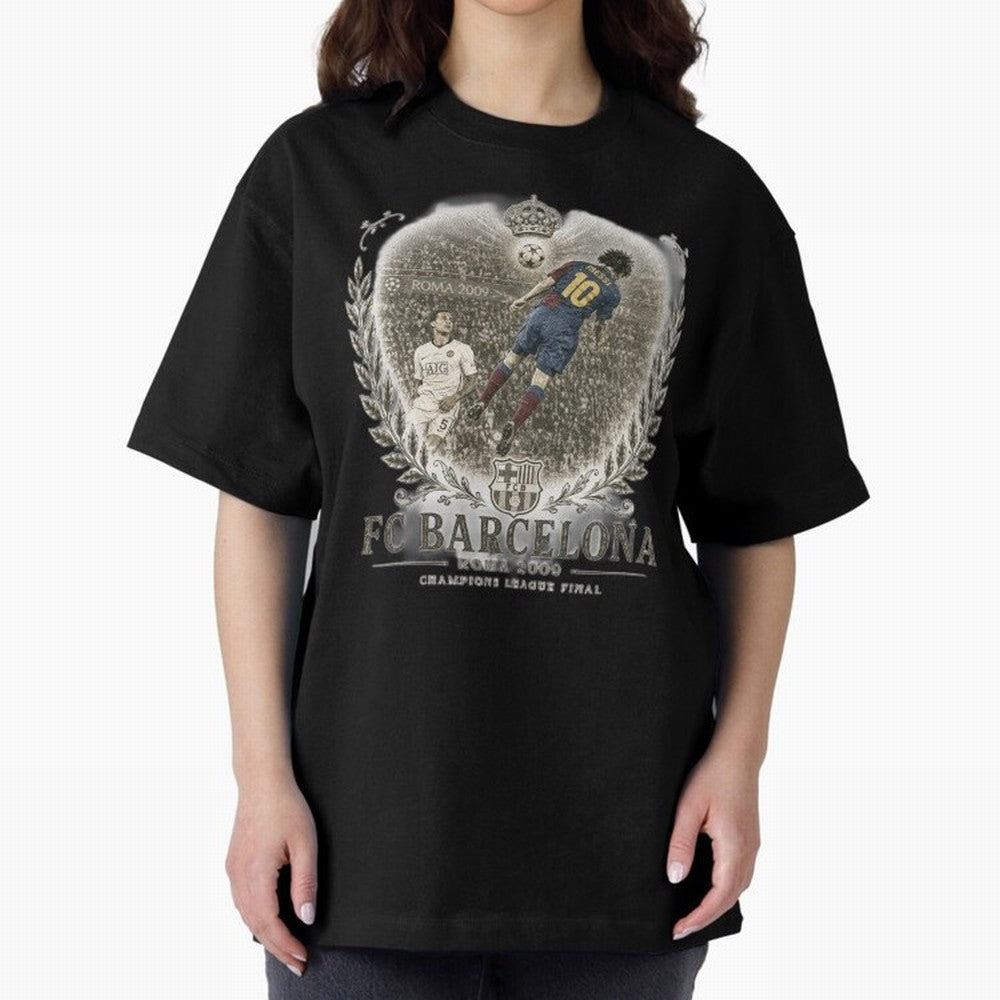 FC Barcelona Rome 2009 Champions League Final Vintage Oversized T-Shirt Celebrate the Stars of FIFA World Cup 2026 with Cristiano Ronaldo, Haaland and CR7, Portugal Energy, Sports Nostalgia, International Competition, Famous Players and