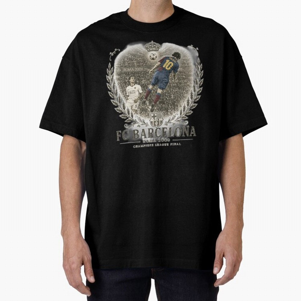 FC Barcelona Rome 2009 Champions League Final Vintage Oversized T-Shirt Celebrate the Stars of FIFA World Cup 2026 with Cristiano Ronaldo, Haaland and CR7, Portugal Energy, Sports Nostalgia, International Competition, Famous Players and