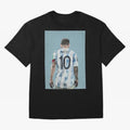 Portrait painting of Lionel Messi of Inter Miami and Argentina Classic T-Shirt Carry National Pride through the FIFA World Cup 2026 Group Stage Journey through Cristiano Ronaldo, Haaland and CR7 Highlights, Spain Pride, Classic Soccer Heritage,