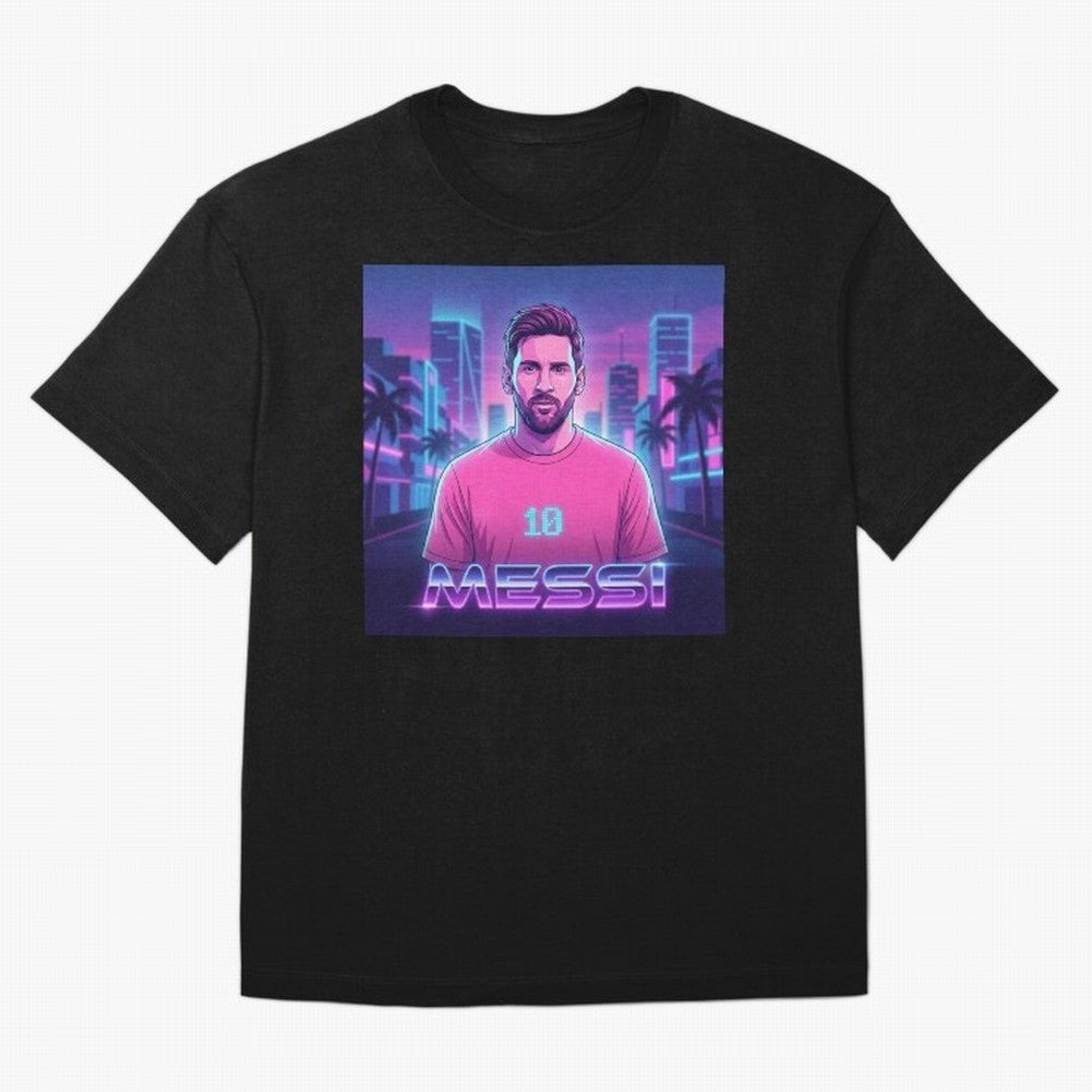 Inter Miami? Football Legend Messi Cyberpunk Retro Futurist Design (Version 2) Classic T-Shirt Make Every Match About the FIFA World Cup 2026 Group Stage Journey through Messi, Neymar and Mbappe Highlights, Argentina and Brazil Pride, Supporter