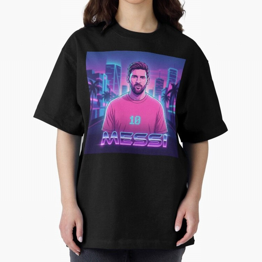 Inter Miami? Football Legend Messi Cyberpunk Retro Futurist Design (Version 2) Classic T-Shirt Make Every Match About the FIFA World Cup 2026 Group Stage Journey through Messi, Neymar and Mbappe Highlights, Argentina and Brazil Pride, Supporter