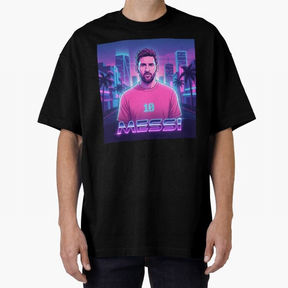 Inter Miami? Football Legend Messi Cyberpunk Retro Futurist Design (Version 2) Classic T-Shirt Make Every Match About the FIFA World Cup 2026 Group Stage Journey through Messi, Neymar and Mbappe Highlights, Argentina and Brazil Pride, Supporter