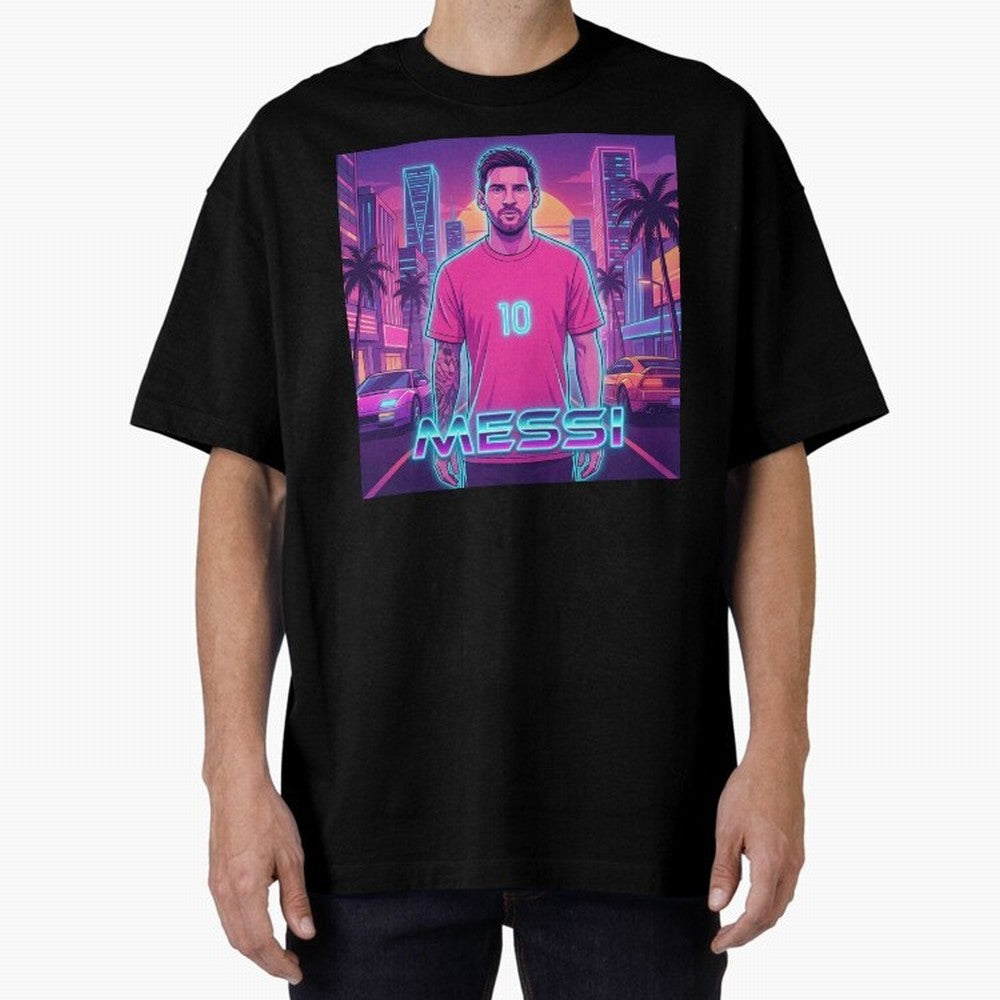 Inter Miami? Football Legend Messi Cyberpunk Retro Futurist Design (Version 3) Classic T-Shirt Live for the Drama of Global Football Passion for FIFA World Cup 2026, Highlighting Neymar, Argentina and Brazil, Championship Spirit, Famous Goals,