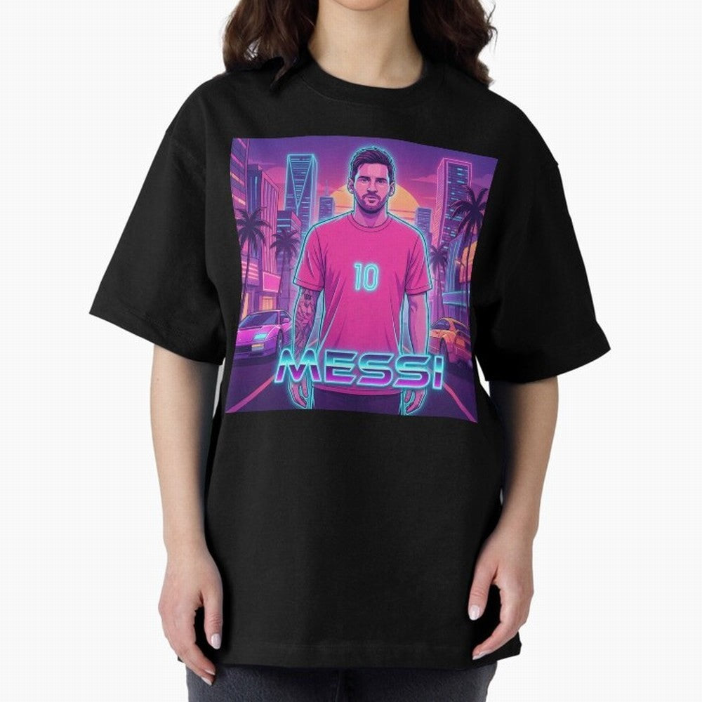 Inter Miami? Football Legend Messi Cyberpunk Retro Futurist Design (Version 3) Classic T-Shirt Live for the Drama of Global Football Passion for FIFA World Cup 2026, Highlighting Neymar, Argentina and Brazil, Championship Spirit, Famous Goals,