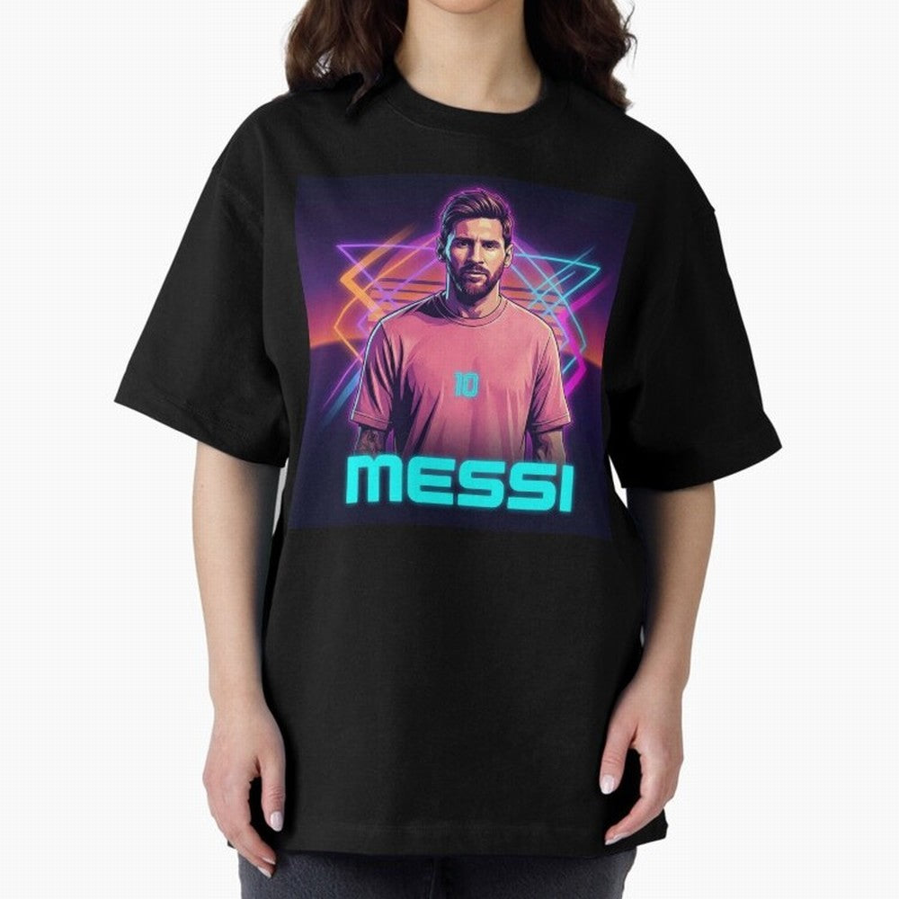 Inter Miami? Football Legend Messi Cyberpunk Retro Futurist Design (Version 5) Classic T-Shirt Bring Stadium Energy to FIFA World Cup 2026 for Fans of Haaland and Mbappe and Argentina, Bringing Tournament Hype, Historic Matchups, Family Viewing