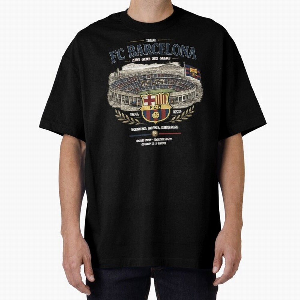 FC Barcelona Vintage Football Streetwear Oversized T-Shirt Capture Stadium Memories from Match Day Hype around FIFA World Cup 2026, Neymar, Haaland and Cristiano Ronaldo, Netherlands, Global Supporter Spirit, Legendary Goals, National Colors and