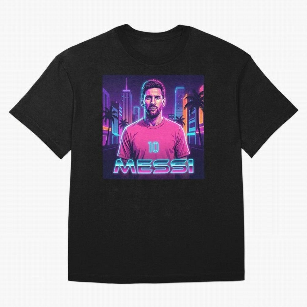 Inter Miami? Football Legend Messi Cyberpunk Retro Futurist Design (Version 4) Classic T-Shirt Keep the Match Day Mood of FIFA World Cup 2026 Group Stage Made for CR7 and Messi, Germany Energy, Champion Mindset, Group Stage Buzz, Knockout Tension