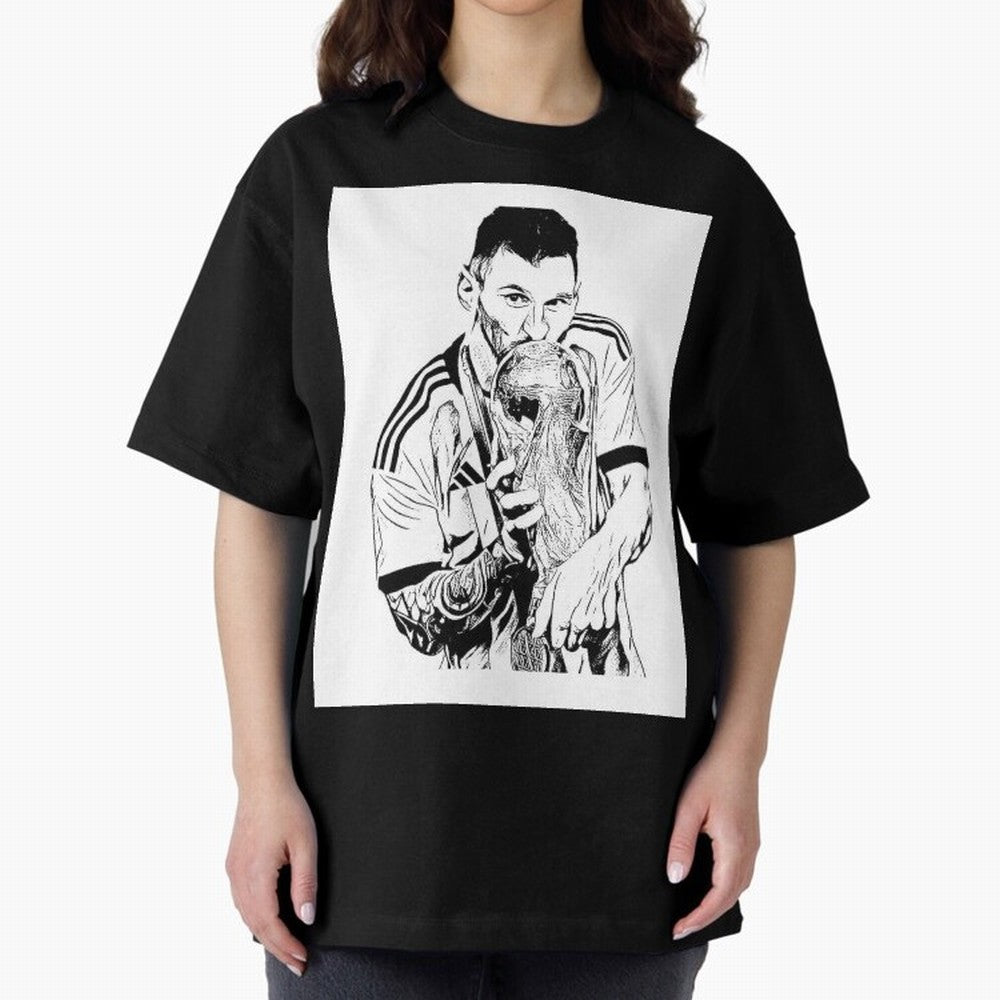 Drawing Leo Messi Classic T-Shirt Bring FIFA World Cup 2026 Spirit, Inspired by Argentina, France and Brazil, Messi, Stadium Chants, National Pride, Trophy Dreams and Unforgettable Football Memories; Created for Match Day Parties, Soccer Gifts, Fan