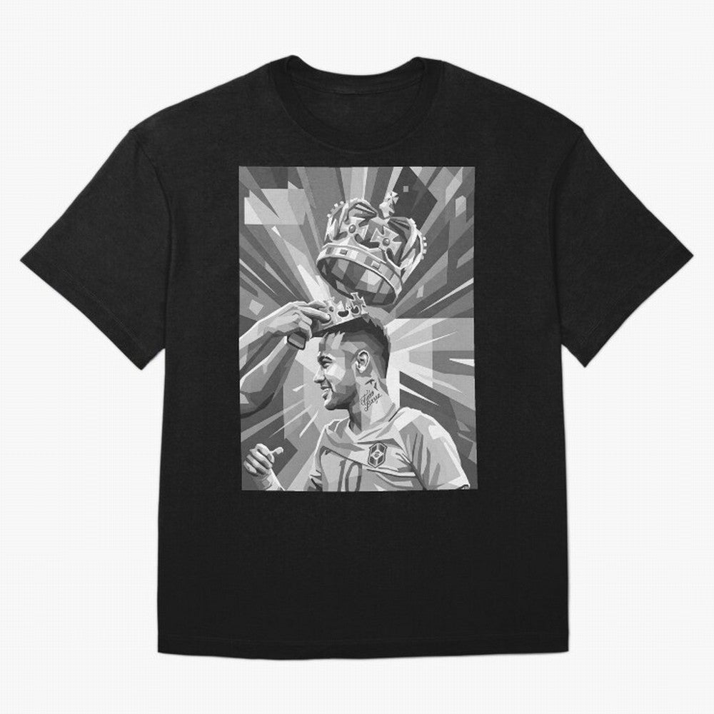 Neymar Grayscale Classic T-Shirt Celebrate FIFA World Cup 2026 Featuring Haaland, Argentina, France and Brazil Energy, Global Supporter Spirit, Legendary Goals, National Colors and Tournament Celebration; Ideal for Passionate Fans Who Love Underdog
