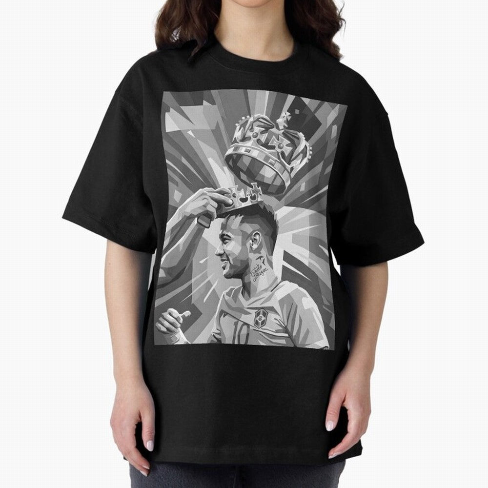 Neymar Grayscale Classic T-Shirt Celebrate FIFA World Cup 2026 Featuring Haaland, Argentina, France and Brazil Energy, Global Supporter Spirit, Legendary Goals, National Colors and Tournament Celebration; Ideal for Passionate Fans Who Love Underdog