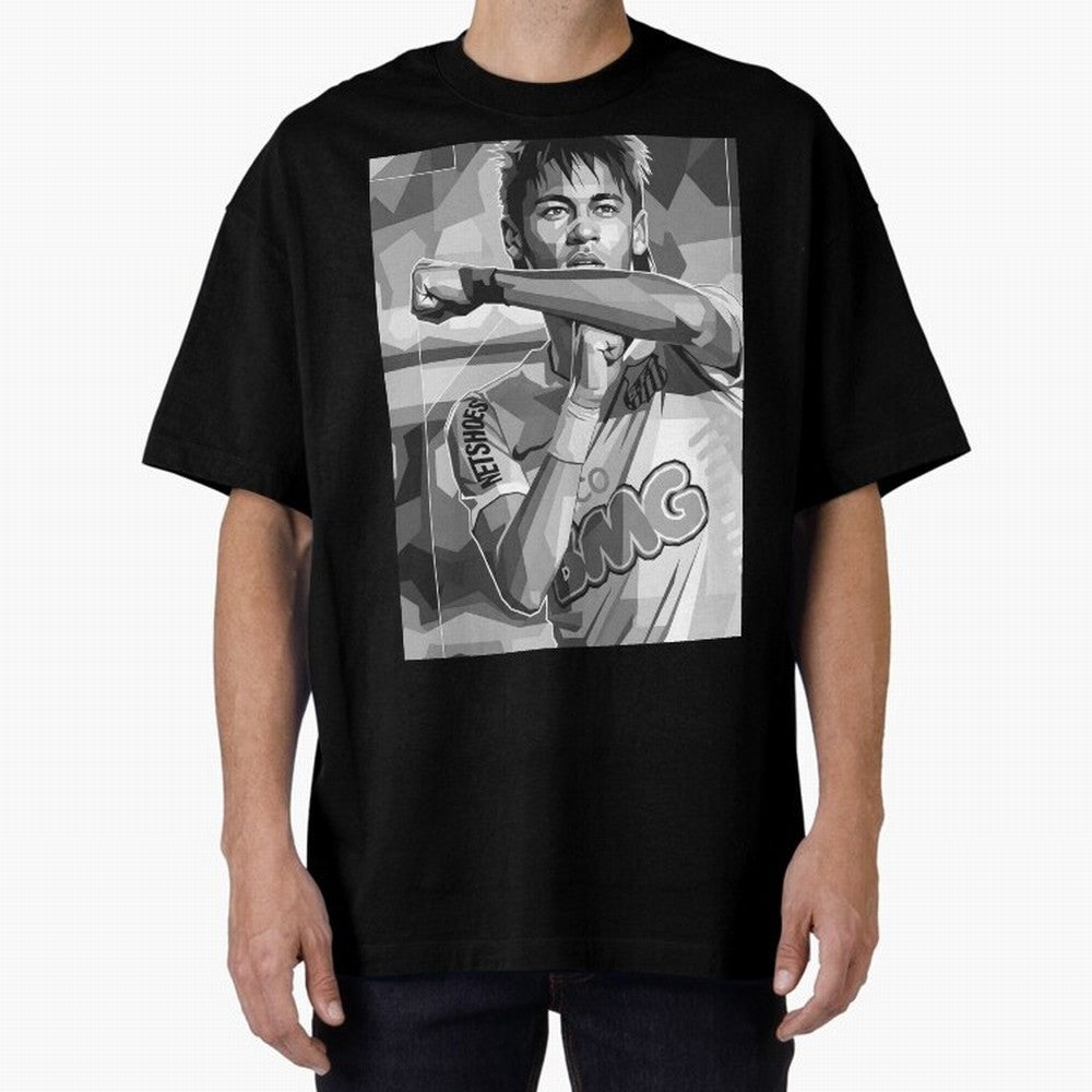 Neymar Grayscale Classic T-Shirt Make Memories around FIFA World Cup 2026 for Fans of Cristiano Ronaldo and Brazil, Bringing Champion Mindset, Group Stage Buzz, Knockout Tension and Passionate Fan Culture; Great for Watch Parties, Sports Bars,