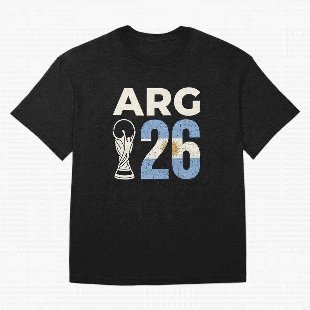 Argentina Football World Cup 2026 - Vintage Arg 26 Flag Design Essential T-Shirt Share FIFA World Cup 2026 Spirit, Capturing Portugal, Haaland and Mbappe, Goal Celebration Energy, Supporter Heritage, Football Icons and Worldwide Tournament Joy;