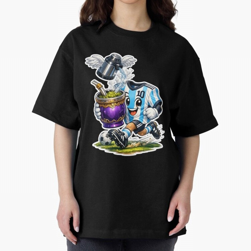 Vamos Argentina ¨C Mate & Football Forever - Argentina Football Mate Mascot - Messi 10 Soccer Fan Art Classic T-Shirt Upgrade FIFA World Cup 2026 for Fans of Messi, CR7 and Mbappe and Spain, Bringing Retro Football Energy, Iconic Rivalries, Trophy