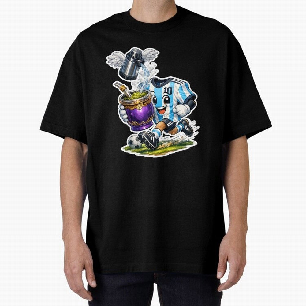 Vamos Argentina ¨C Mate & Football Forever - Argentina Football Mate Mascot - Messi 10 Soccer Fan Art Classic T-Shirt Upgrade FIFA World Cup 2026 for Fans of Messi, CR7 and Mbappe and Spain, Bringing Retro Football Energy, Iconic Rivalries, Trophy