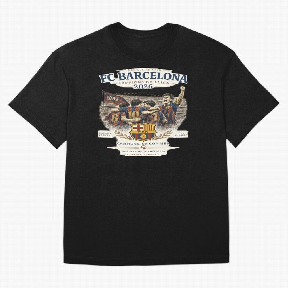 FC Barcelona Champions Vintage 2026 Oversized T-Shirt Bring Global Tournament Vibes to FIFA World Cup 2026 USA Canada Mexico Filled with Messi, Neymar and Mbappe, Spain Energy, Vintage Soccer Flavor, Modern Football Stars, National Flags and Final
