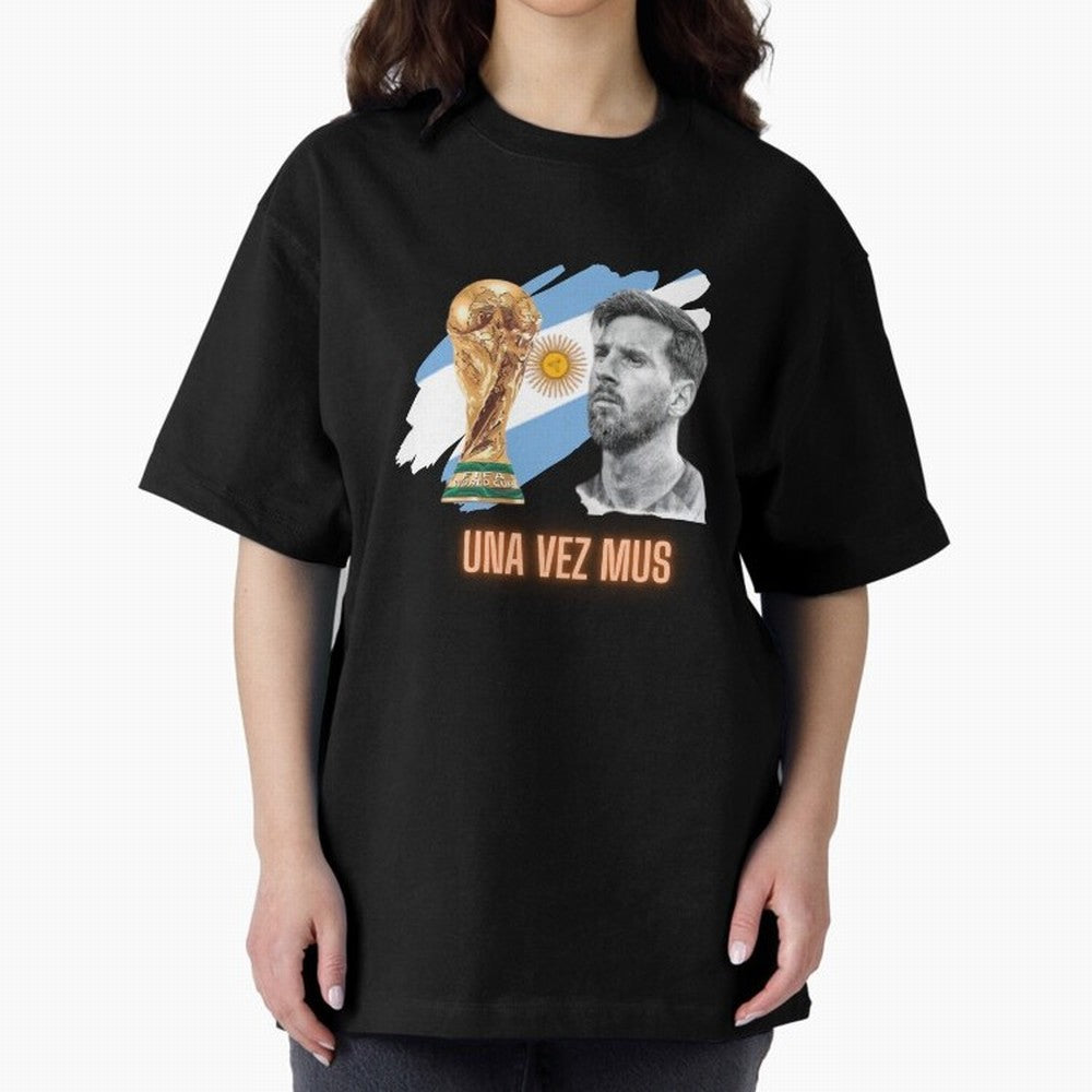 Messi in World Cup 2026 Oversized T-Shirt Celebrate Global Football Passion for FIFA World Cup 2026 USA Canada Mexico, Centered on Messi, England, Worldwide Fan Energy, Dramatic Goals, Stadium Lights and Championship Celebrations; Built for