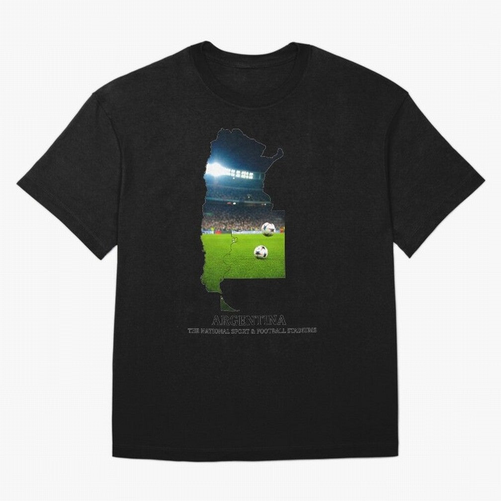 Argentina Map Art - Football Passion & National Stadiums Design Classic T-Shirt Wear the Spirit of FIFA World Cup 2026 for Fans of Cristiano Ronaldo and Brazil, Portugal and Argentina, Bringing Vintage Soccer Flavor, Modern Football Stars, National