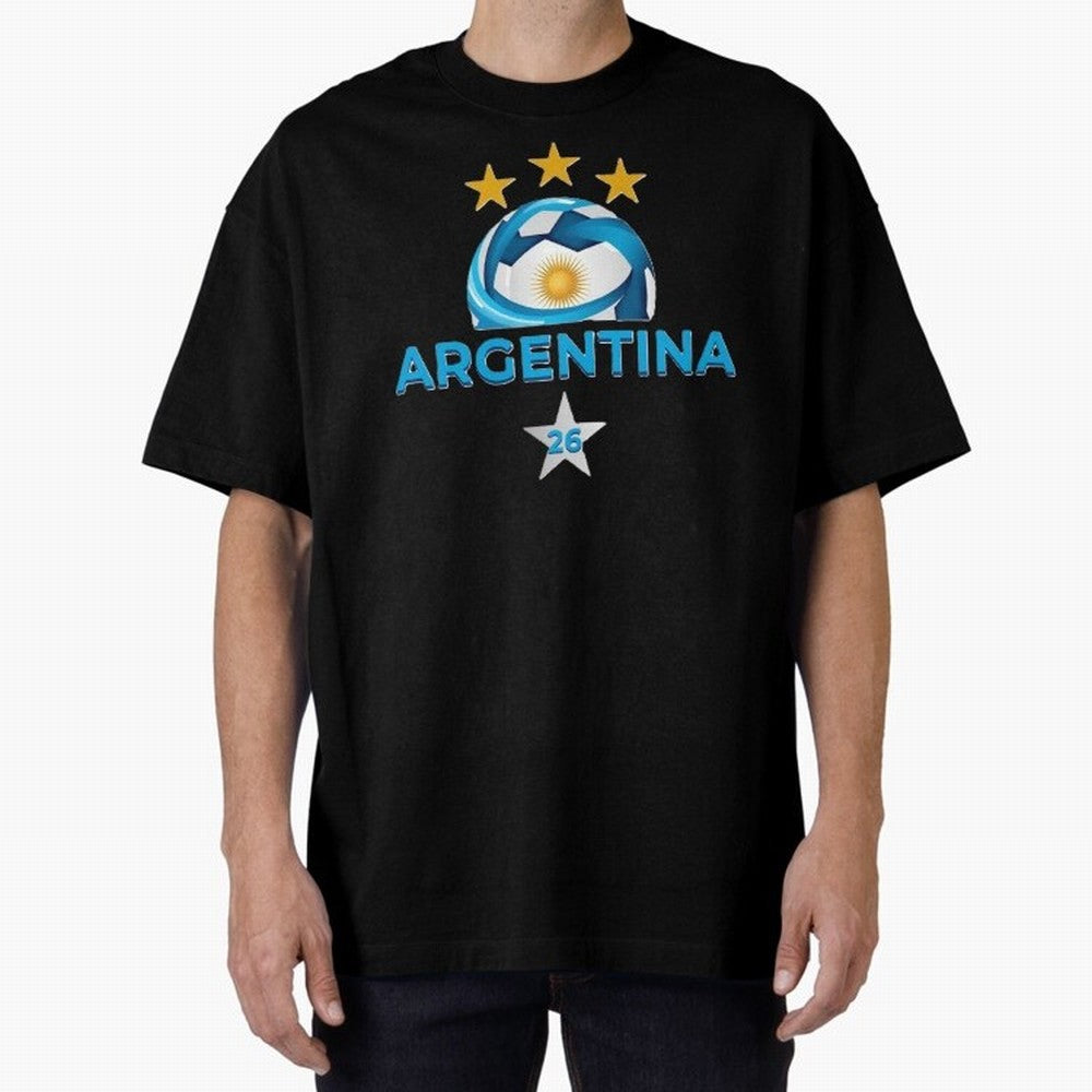 Argentina 2026 Stars Oversized T-Shirt Turn Every Weekend Toward Global Football Passion for FIFA World Cup 2026, Featuring Neymar, England, France and Netherlands, Supporter Pride, Iconic Celebrations, Legendary Names and Global Match Day Energy;