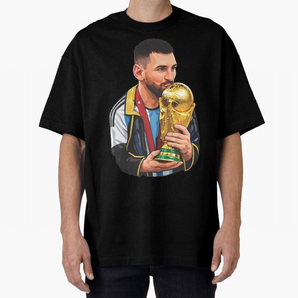 Messi celebrating the 2022 World Cup victory Classic T-Shirt Make Memories around the FIFA World Cup 2026 Group Stage Journey through Messi, Neymar and Mbappe Highlights, Brazil Pride, Fan Favorite Moments, National Team Passion, Big Match Drama