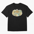Barcelona Souvenir Sagrada Familia and Mosaic Design Oversized T-Shirt Bring a Vintage Feel to Global Football Passion for FIFA World Cup 2026 Group Stage, Driven by Neymar, Haaland and Cristiano Ronaldo, Germany, Stadium Chants, National Pride,