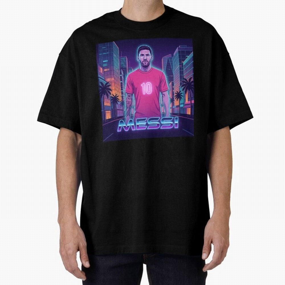 Inter Miami Football Legend Messi Cyberpunk Retro Futurist Design Classic T-Shirt Celebrate Soccer Greatness during the FIFA World Cup 2026 USA Canada Mexico Journey through Cristiano Ronaldo Highlights, France and Portugal Pride, Classic Soccer
