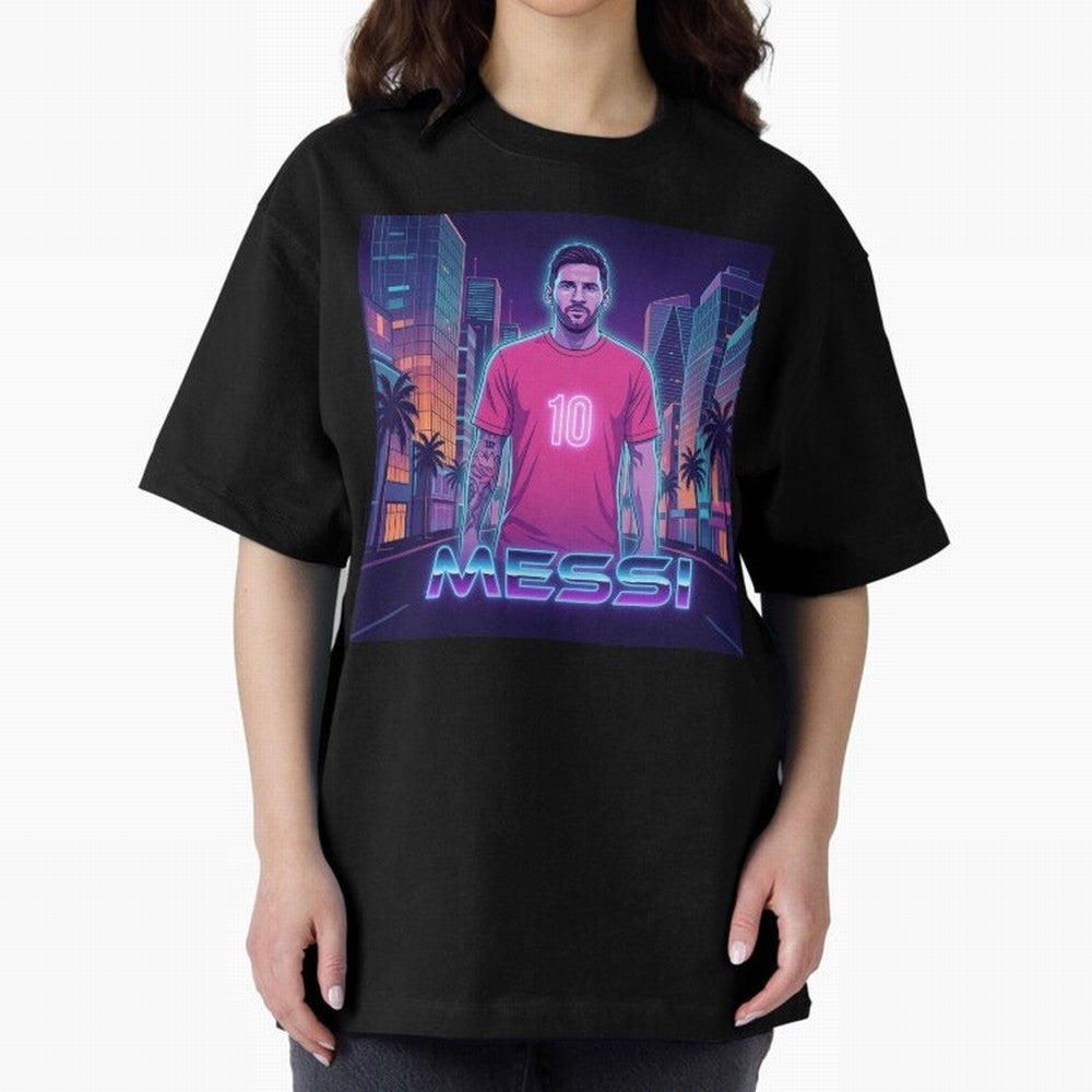 Inter Miami Football Legend Messi Cyberpunk Retro Futurist Design Classic T-Shirt Celebrate Soccer Greatness during the FIFA World Cup 2026 USA Canada Mexico Journey through Cristiano Ronaldo Highlights, France and Portugal Pride, Classic Soccer