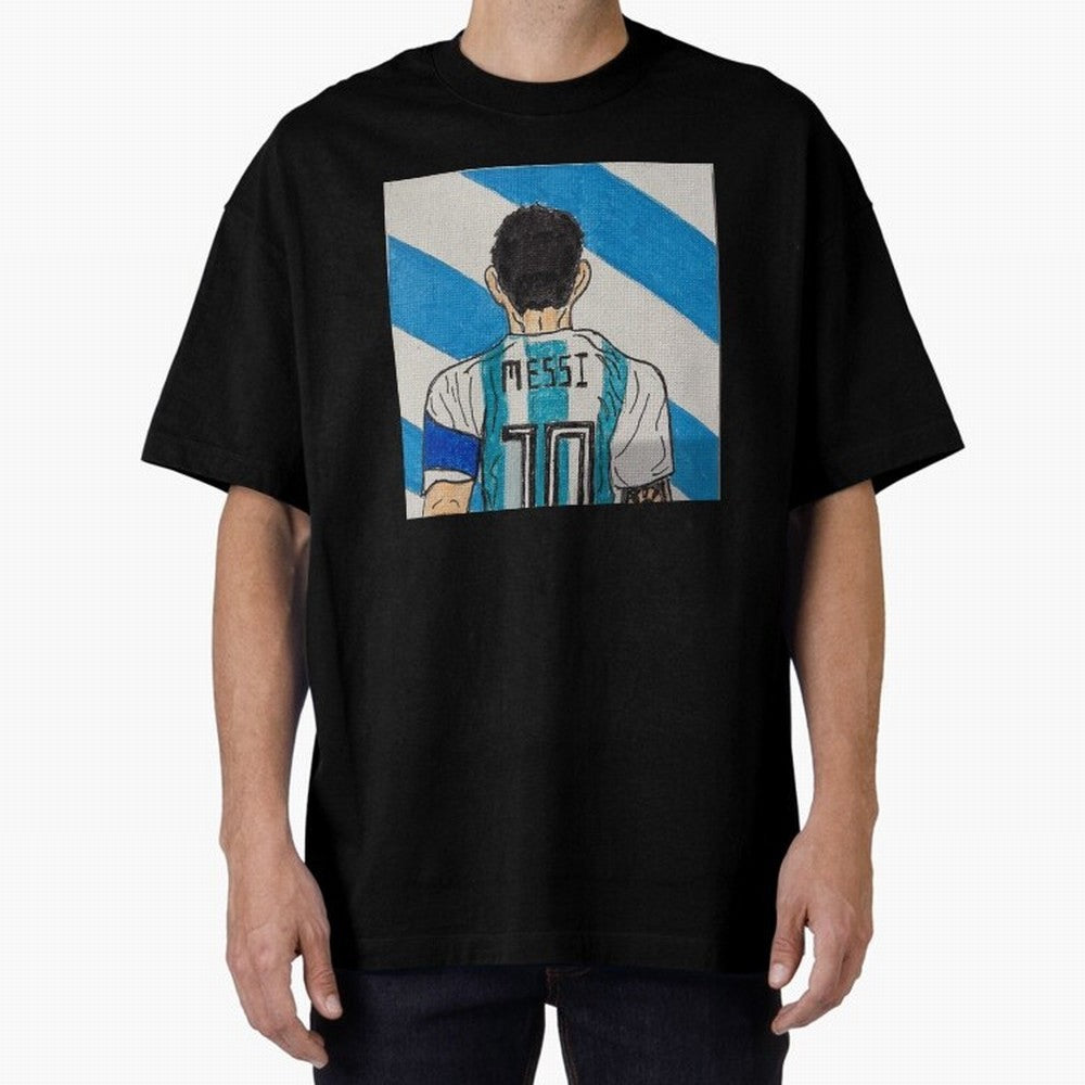 Messi Artwork Oversized T-Shirt Support Your Favorite Stars during FIFA World Cup 2026 Spirit, Filled with Argentina, France and Brazil, Neymar, Haaland and Cristiano Ronaldo, Tournament Hype, Historic Matchups, Family Viewing Parties and Global
