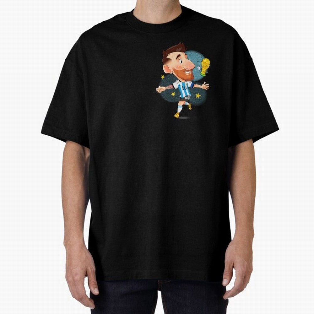 Messi GOAT Oversized T-Shirt Bring Home the FIFA World Cup 2026 Journey through Haaland Highlights, France and Portugal Pride, Global Supporter Spirit, Legendary Goals, National Colors and Tournament Celebration; Great for Watch Parties, Sports