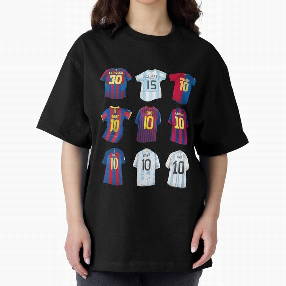 Messi Era Football Jerseys Oversized T-Shirt Bring the FIFA World Cup 2026 USA Canada Mexico Journey through Neymar, Haaland and Cristiano Ronaldo Highlights, France and Portugal Pride, Football Festival Excitement, Trophy Ambitions, Country