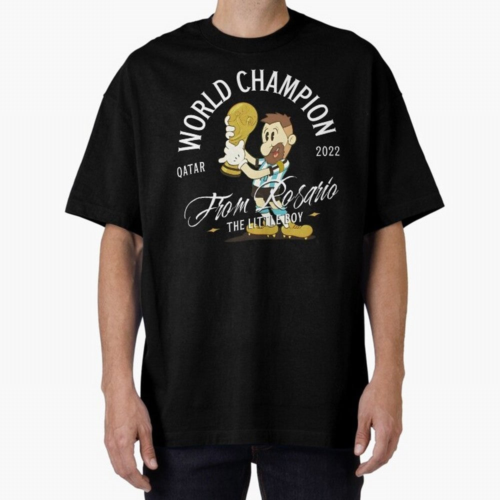 The little boy from Rosario Oversized T-Shirt Back Your Heroes with the FIFA World Cup 2026 Group Stage Journey through Messi, CR7 and Mbappe Highlights, England, France and Netherlands Pride, Global Supporter Spirit, Legendary Goals, National