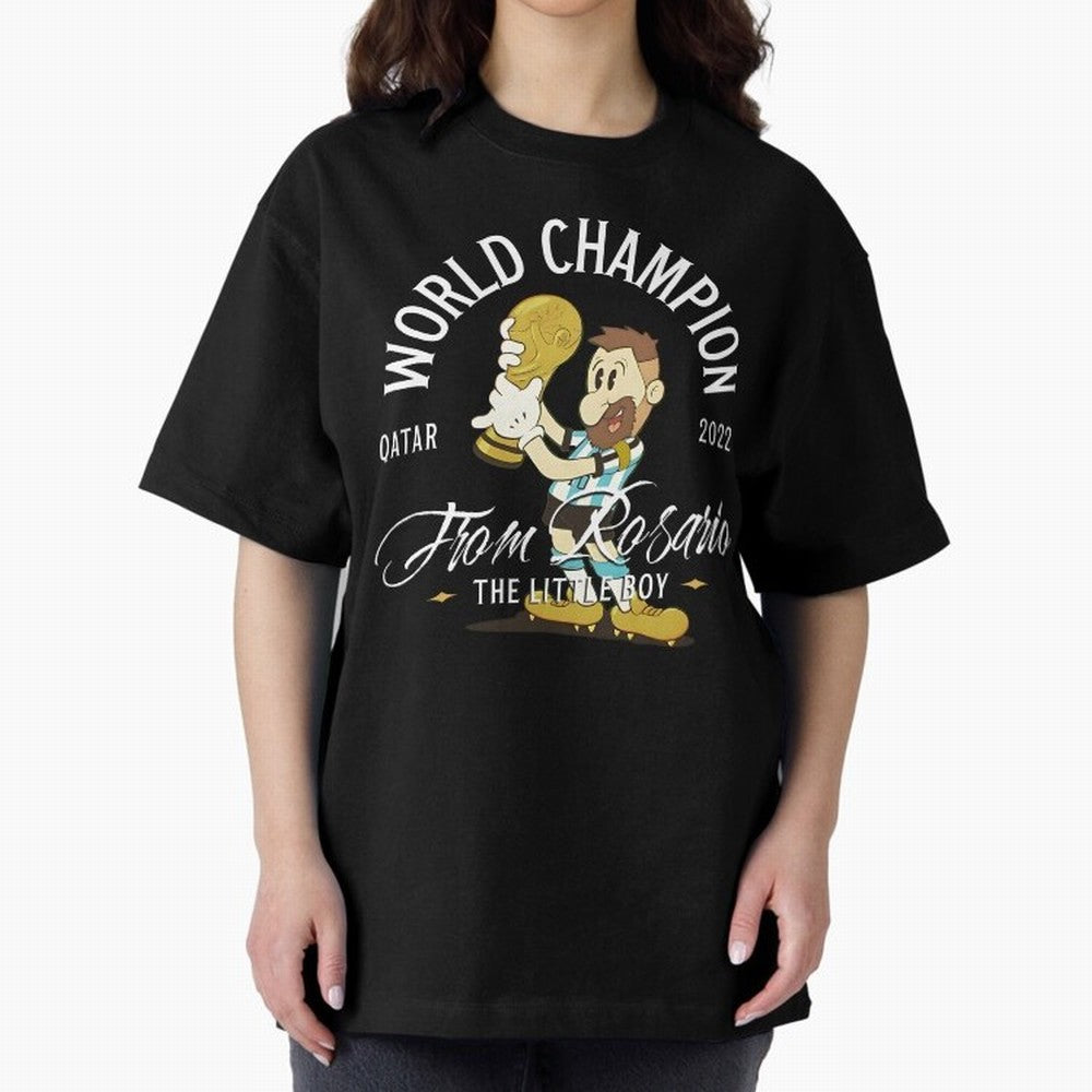 The little boy from Rosario Oversized T-Shirt Back Your Heroes with the FIFA World Cup 2026 Group Stage Journey through Messi, CR7 and Mbappe Highlights, England, France and Netherlands Pride, Global Supporter Spirit, Legendary Goals, National
