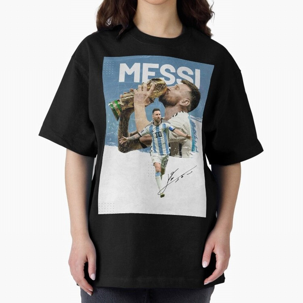 Messi Oversized T-Shirt Bring Trophy Dreams to FIFA World Cup 2026 Spirit, Centered on England, France and Netherlands, CR7, Championship Spirit, Famous Goals, Roaring Crowds and International Football Unity; Perfect for People Who Love Argentina,