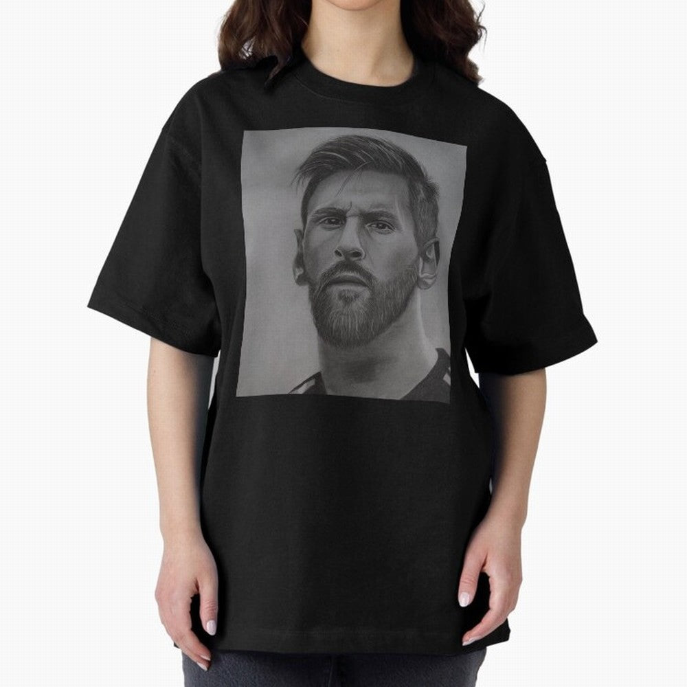 Messi Focused Portrait Art Classic T-Shirt Celebrate Fan Culture around the FIFA World Cup 2026 Journey through Cristiano Ronaldo Highlights, France and Portugal Pride, Championship Spirit, Famous Goals, Roaring Crowds and International Football