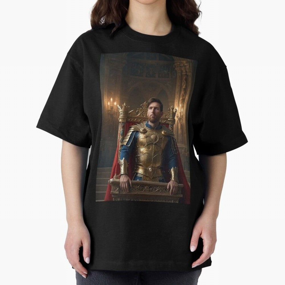 Messi the King 1 Oversized T-Shirt Join the Global Buzz around FIFA World Cup 2026 USA Canada Mexico Spirit, Made for Argentina and Brazil, Cristiano Ronaldo, Football Festival Excitement, Trophy Ambitions, Country Rivalries and Star Player Buzz;