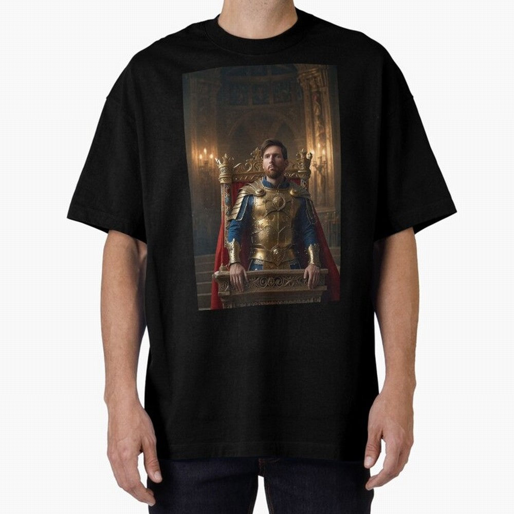 Messi the King 1 Oversized T-Shirt Join the Global Buzz around FIFA World Cup 2026 USA Canada Mexico Spirit, Made for Argentina and Brazil, Cristiano Ronaldo, Football Festival Excitement, Trophy Ambitions, Country Rivalries and Star Player Buzz;
