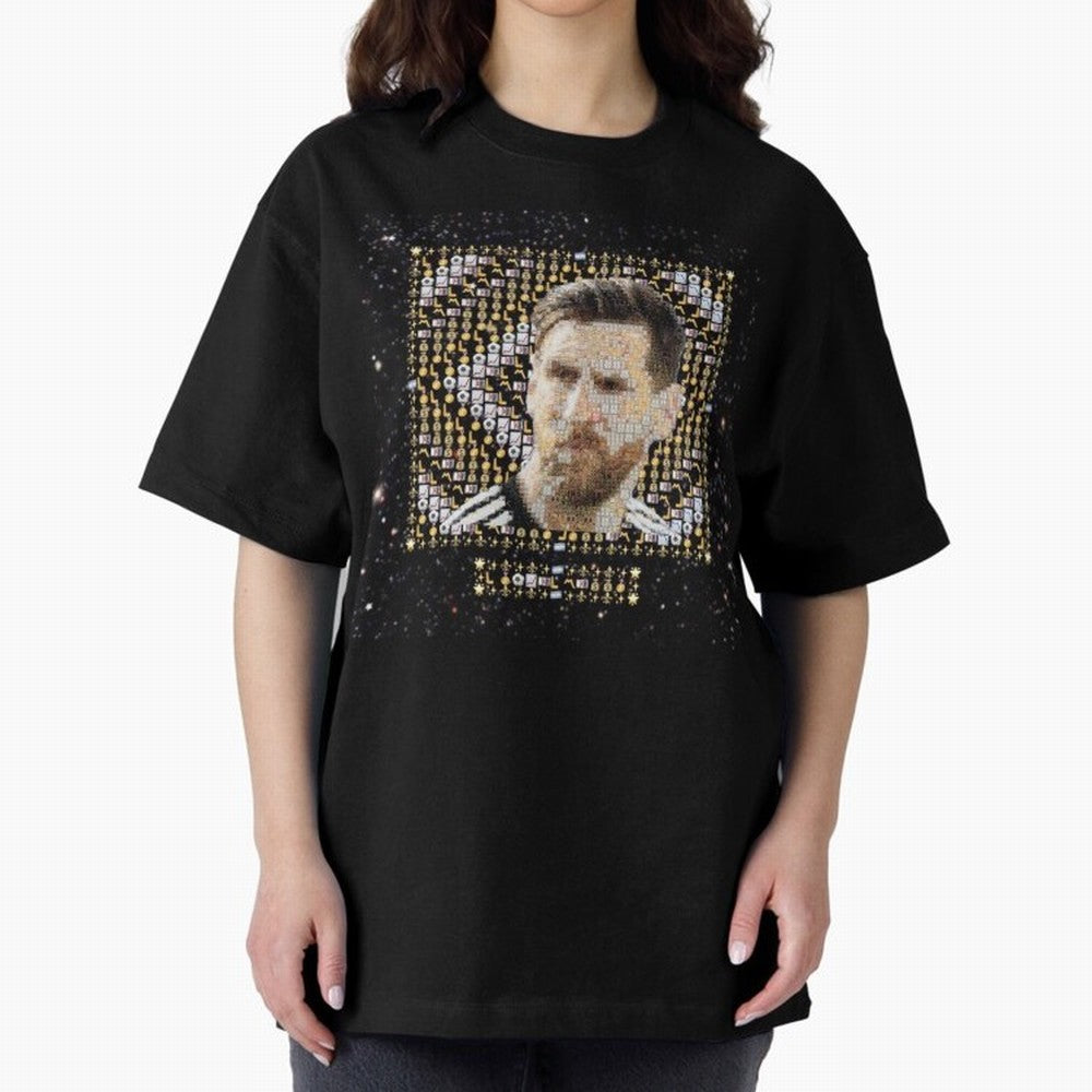 GOAT Emojified ¨C Messi-Inspired Visual Tribute | Legendary Football Grid Art | Iconic Symbolism in Emoji Form Oversized T-Shirt Support Iconic Players in FIFA World Cup 2026 USA Canada Mexico Spirit, Inspired by Brazil, Portugal and Argentina, CR7