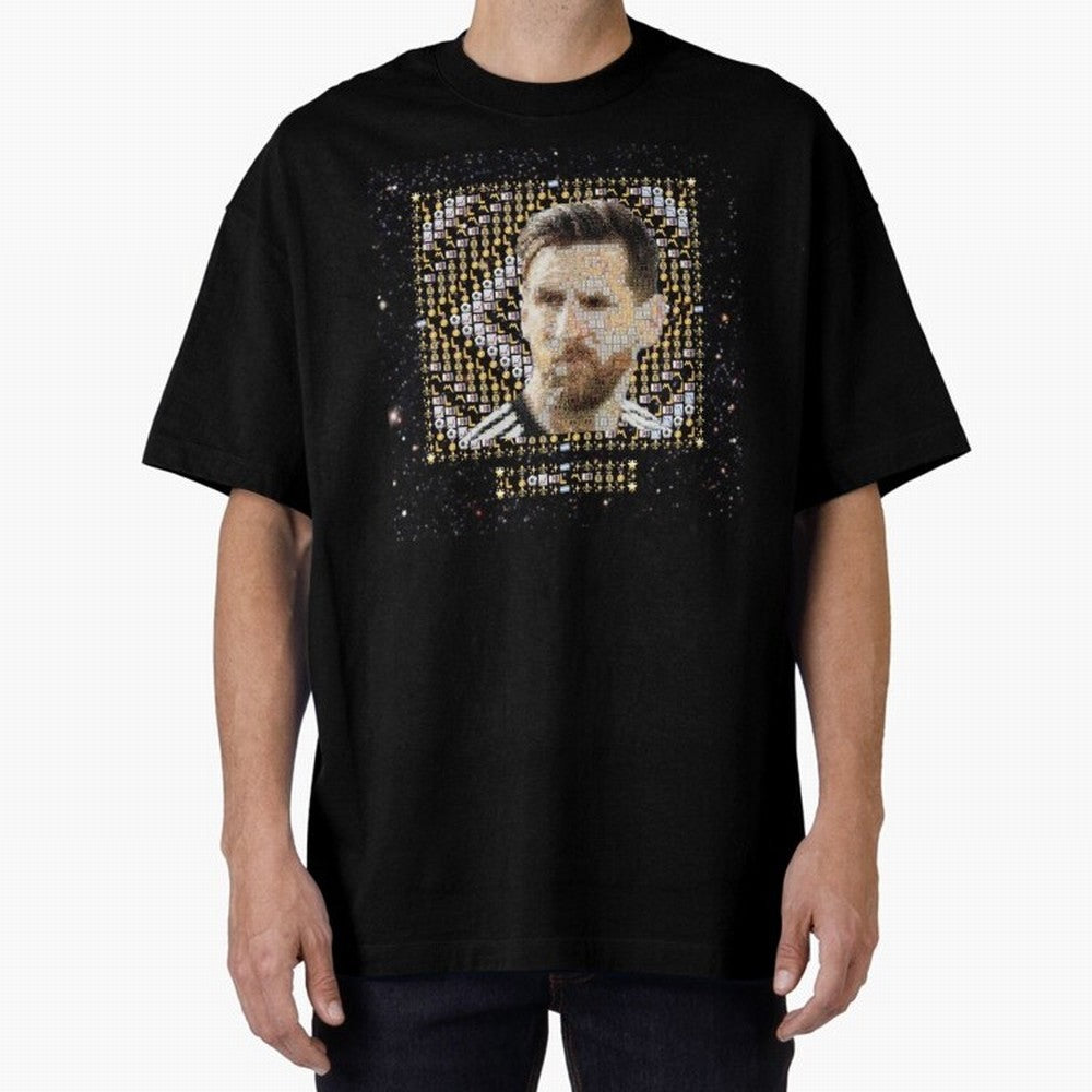GOAT Emojified ¨C Messi-Inspired Visual Tribute | Legendary Football Grid Art | Iconic Symbolism in Emoji Form Oversized T-Shirt Support Iconic Players in FIFA World Cup 2026 USA Canada Mexico Spirit, Inspired by Brazil, Portugal and Argentina, CR7