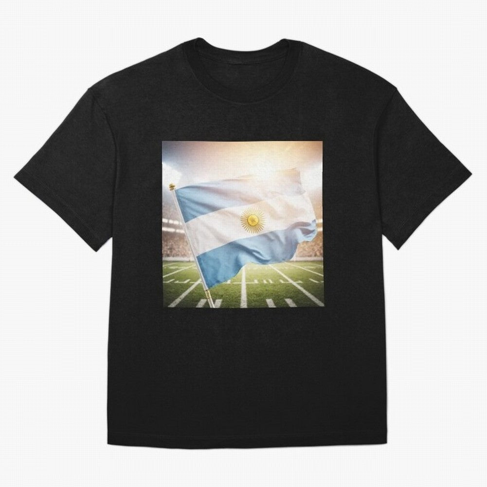 Argentina Flag 3D Football Design ¨C Supporters Argentina Classic T-Shirt Experience FIFA World Cup 2026 USA Canada Mexico for Fans of CR7 and Messi and England and Germany, Bringing Goal Celebration Energy, Supporter Heritage, Football Icons and