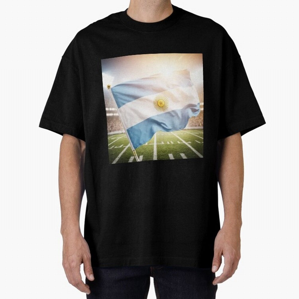 Argentina Flag 3D Football Design ¨C Supporters Argentina Classic T-Shirt Experience FIFA World Cup 2026 USA Canada Mexico for Fans of CR7 and Messi and England and Germany, Bringing Goal Celebration Energy, Supporter Heritage, Football Icons and