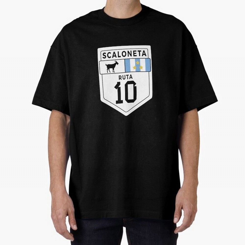 Scaloneta - Messi 10 - Goat Oversized T-Shirt Bring Match Day Fire to the FIFA World Cup 2026 USA Canada Mexico Journey through Messi, Neymar and Mbappe Highlights, England Pride, Stadium Chants, National Pride, Trophy Dreams and Unforgettable