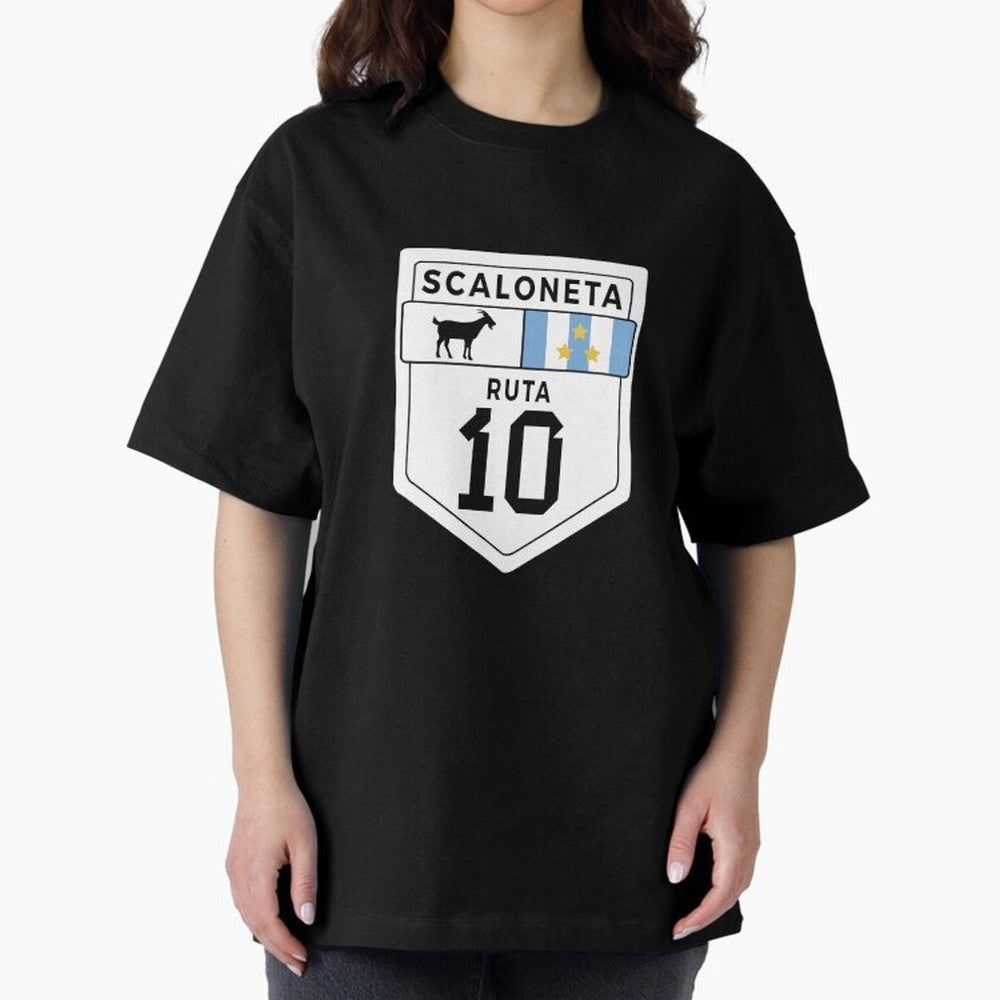 Scaloneta - Messi 10 - Goat Oversized T-Shirt Bring Match Day Fire to the FIFA World Cup 2026 USA Canada Mexico Journey through Messi, Neymar and Mbappe Highlights, England Pride, Stadium Chants, National Pride, Trophy Dreams and Unforgettable